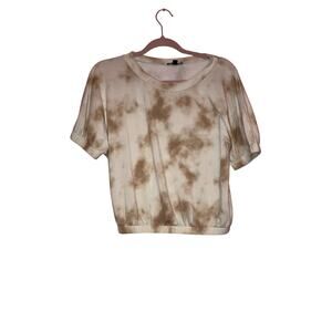 💥Express white and brown tie-dye comfy top size XS